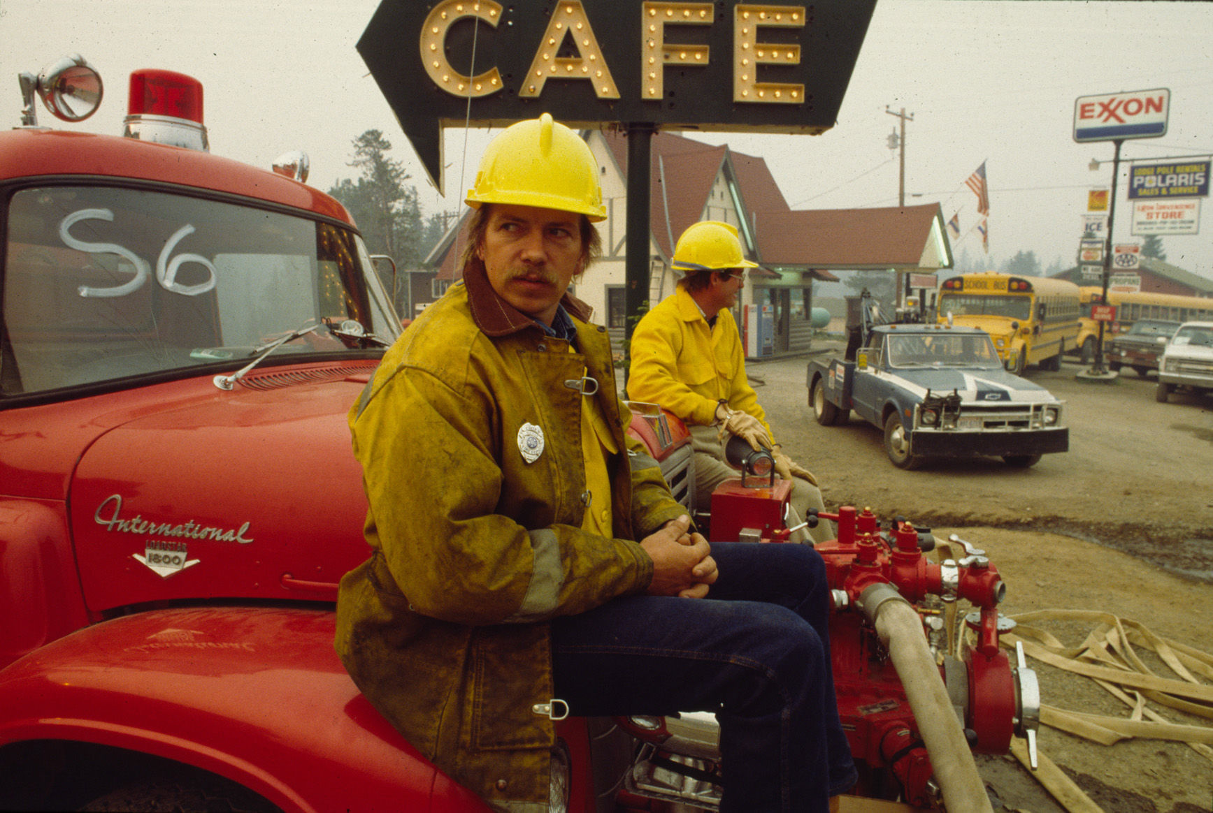 Ivan Roy Forground and Dan Bell from Victor Fire Dept.